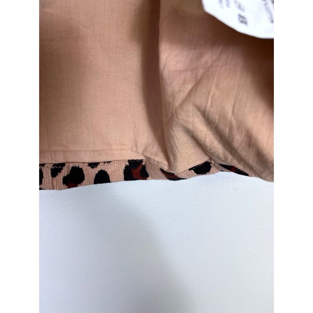 Elizabeth Wilson Leopard Corduroy Katherine Bell Sleeve Ruffle Top Preppy XS - Picture 10 of 11